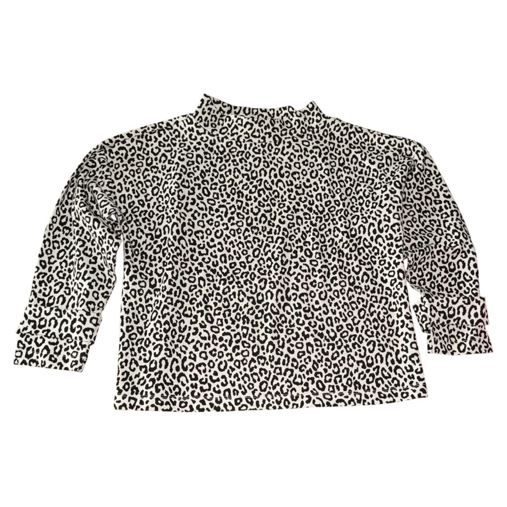 ANN TAYLOR Leopard Print Mock Neck Top, Size Medium
